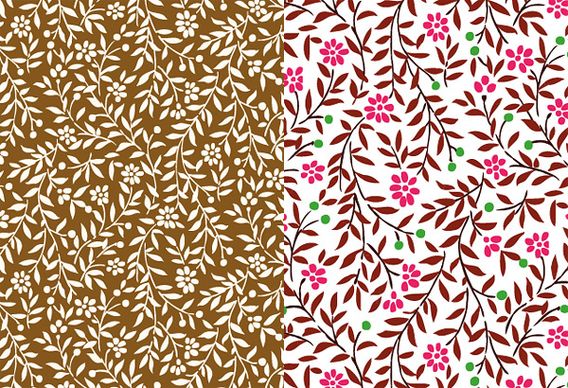 small leaves and small flower background art vector