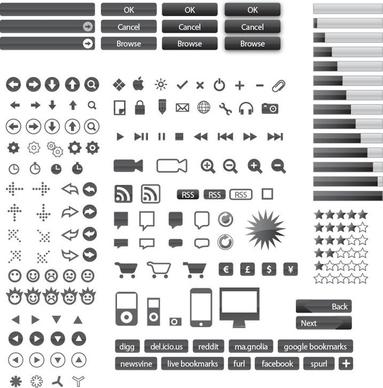 Small Vector Icons and Buttons for Web Design