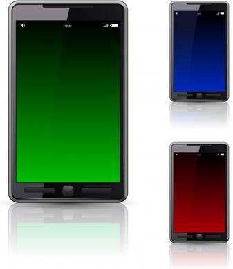 smartphone icons shiny colored realistic design