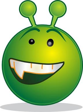 Smile Green Alien Aaah clip art