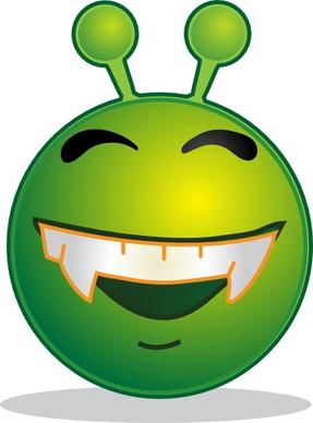 Smile Green Alien Doof clip art