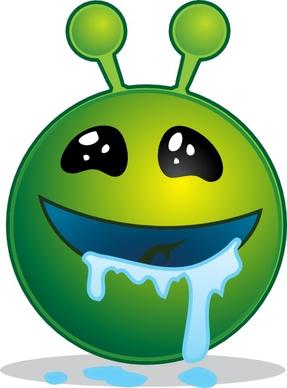 Smile Green Alien Droling clip art