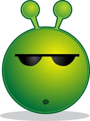 Smile Green Alien Huh clip art