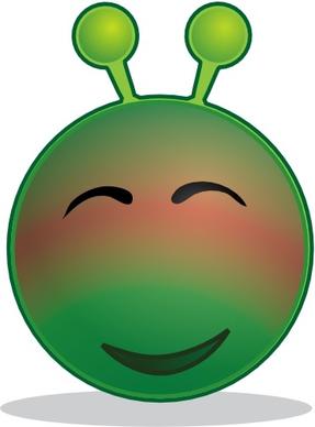 Smile Green Alien Red clip art