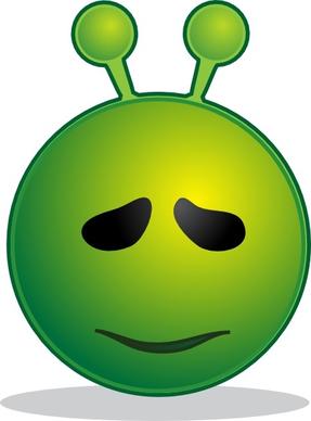 Smile Green Alien Sorry clip art