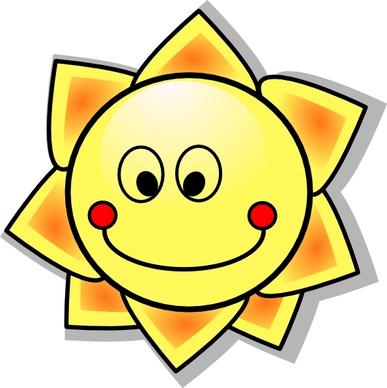 Smiling Cartoon Sun clip art