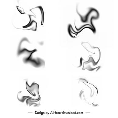 smoke brushes design elements dynamic blurred sketch