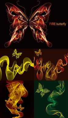 smoke butterfly background design vector