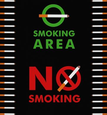 smoking prohibition design elements flat colored symbols