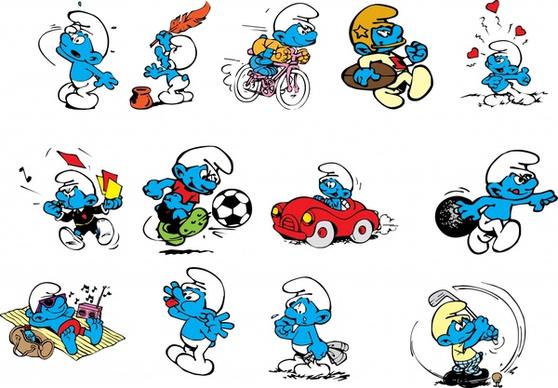 smurfs icons funny cartoon characters