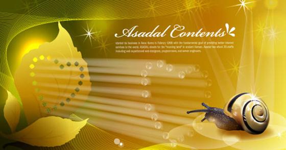 snail with golden background vector
