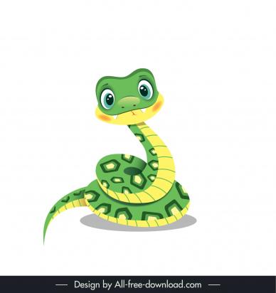 snake design element cute cartoon