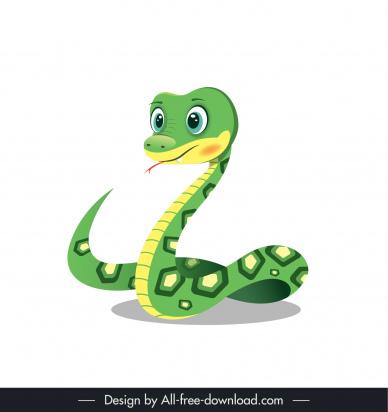  snake design elements cute cartoon design