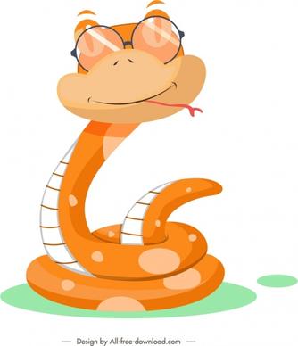 snake icon cute cartoon character stylized design