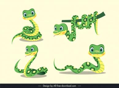   snakes sets cute cartoon