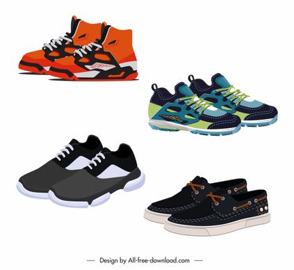 sneakers shoes icons modern colorful decor