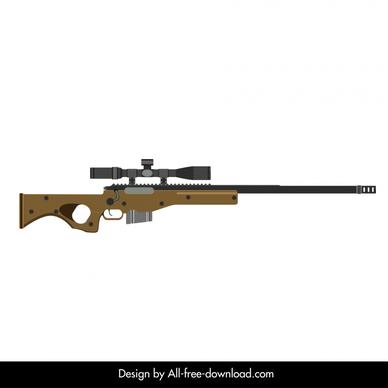 sniper rifle icon flat modern sketch
