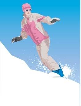 snow boarding vector 2