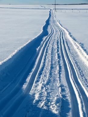 snow trail cross-country skiing