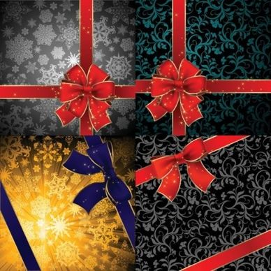 snow with floral gift card set vector