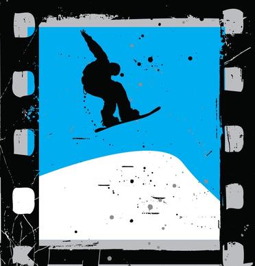 snowboard film vector