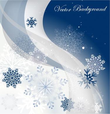 xmas background template elegant dynamic curves snowflakes decor