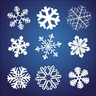 snowflakes background symmetrical shaped icons classical design