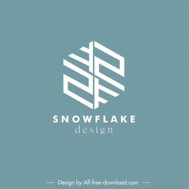 snowflake logo template flat symmetric geometry design 