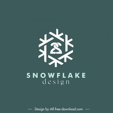 snowflake logotype flat symmetric geometric shape outline 