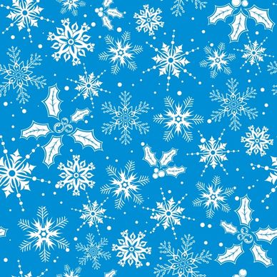 snowflakes background blue white flat repeating decor
