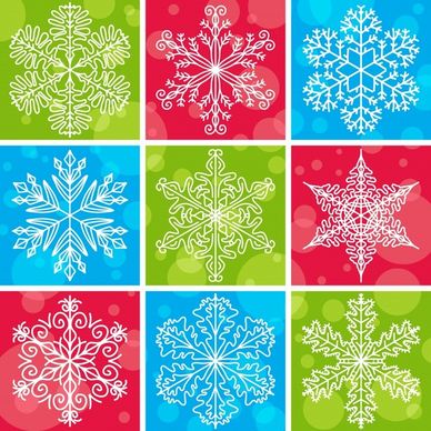 snowflakes templates colored flat symmetric shapes