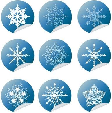 Snowflake Winter Set Vector