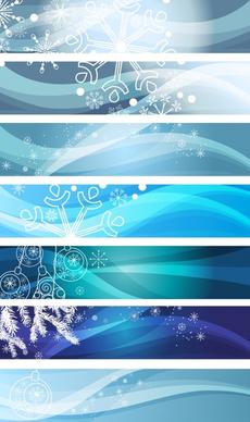 xmas banner templates snowflakes baubles sketch horizontal design