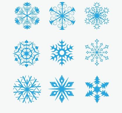 snowflakes icon collection vector