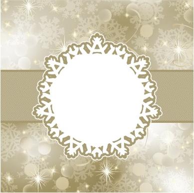 christmas decorative pattern sparking snowflakes elegant ribbon