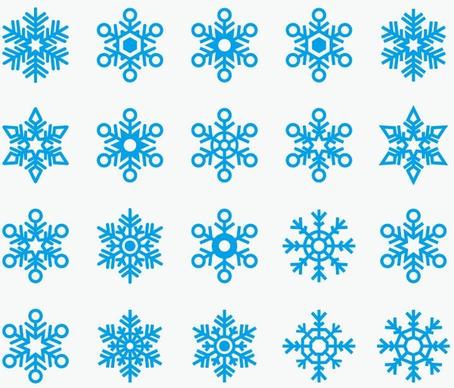 snowflakes shape icon vector collection