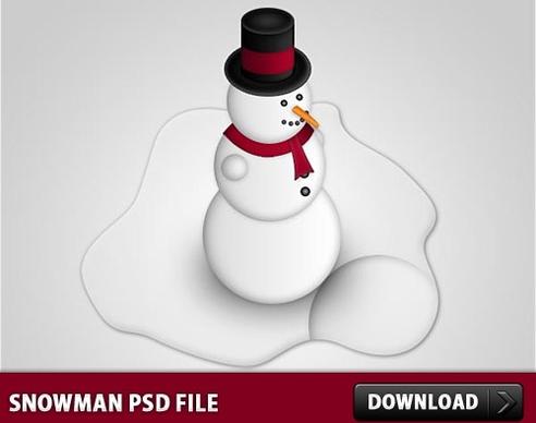 Snowman Free PSD File