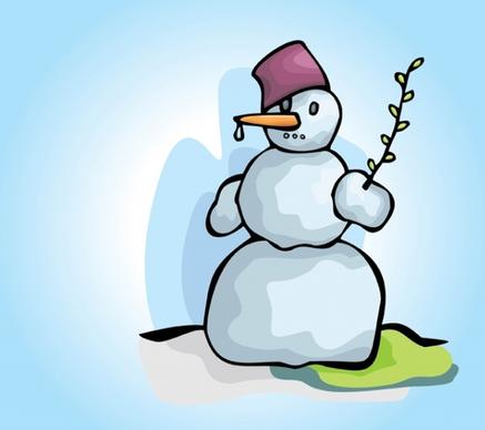 Snowman Winter Scene Illustration