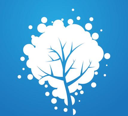 snowy tree vector graphic
