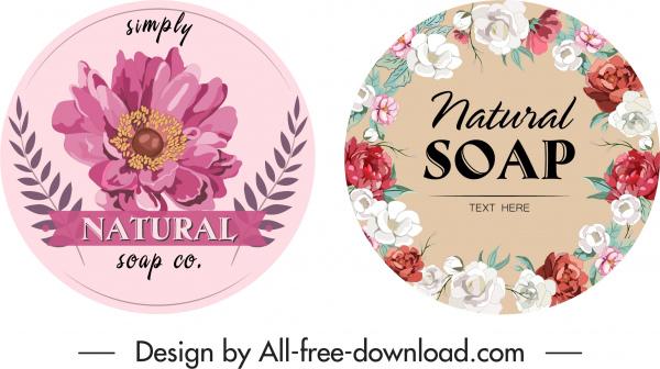 soap label templates elegant colored petals decor