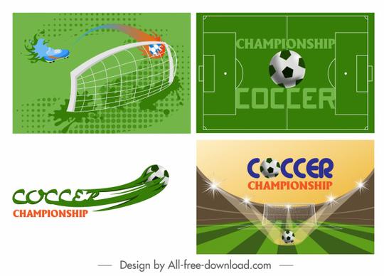 soccer background templates modern colored design ball sketch