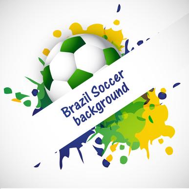 soccer beautiful texture with brazil colors grunge splash background