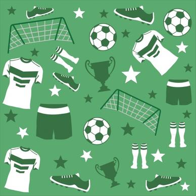 soccer design elements various flat symbols repeating design