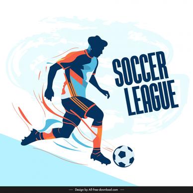 soccer league banner template dynamic silhouette player