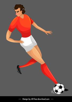 soccer player icon dribble sketch cartoon character