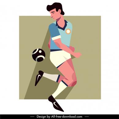 soccer player icon flat cartoon character sketch