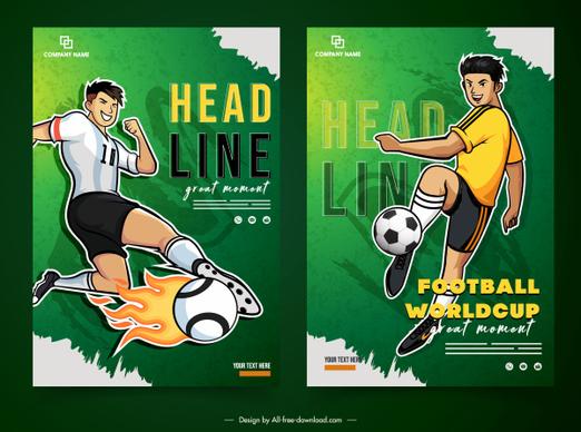 soccer poster templates dynamic cartoon sketch
