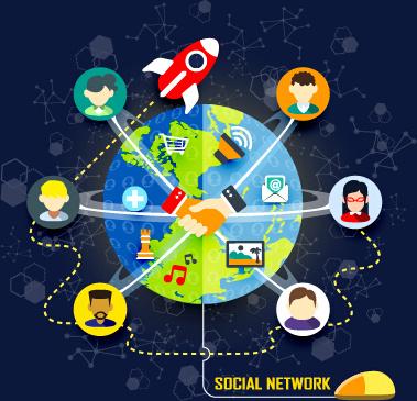 social network design elements vector
