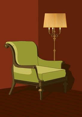 sofas and lamps vector life