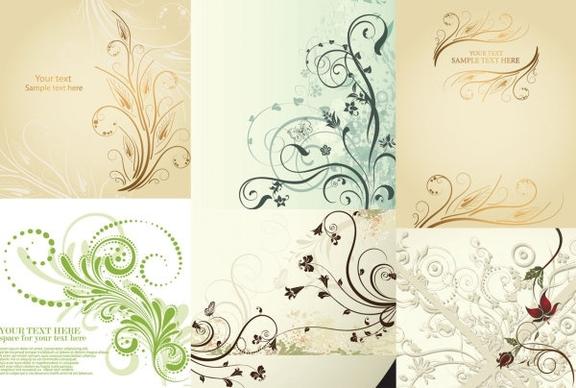 floral background sets classical curves design